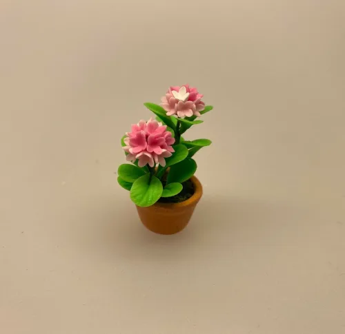 Miniature Potte med Hortensia Rosa, hortensia, hortensiablomst, surbed, gartner, havearkitekt, dukkehus, dukkehusting, dukkehustibehør, sættekasse, sætterkasse, gaveide, symbolsk, gavekort, planteskole, biti, ribe, urtepotte, forår, have, havearbejde
