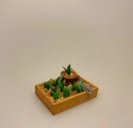 Miniature Plantekasse med ske, forspiring, spiringskasse, udplantning, ompotning, haven blomster, plantekasse, miniature, miniaturer, gartner, landskabsarkitekt, sangskjuler, symbolsk, gave, gavekort, gaveide, færdig, uddannelse, dukkehus, dukkehusting, dukkehustilbehør, miniature, miniaturer, sættekasse, biti, ribe