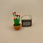 Miniature Potte Røde Nelliker - Billede 2