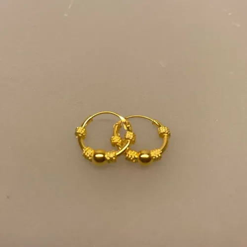 Creoler - Ø 12 mm øreringe forgyldt sølv med 3 snoninger, forgyldt, guldbelagt, guld, øreringe, ørenringe, creoler, hoops, guld hoops, ægte, billige, kvalitet, flotte, moderne, mønster, specielle, boho,