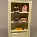 Miniature Butiksreol cremefarvet enkelt, butiksreol