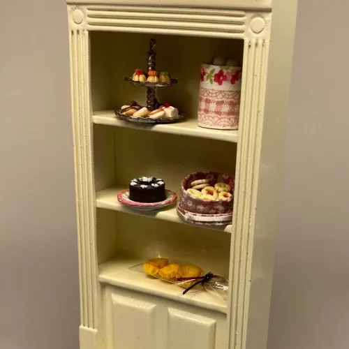 Miniature Butiksreol cremefarvet enkelt, butiksreol