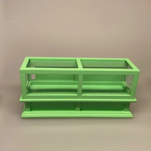 Miniature Lang Disk lysegrøn, butiksdisk, dukkehus, dukkehusting, dukkehusbutik, miniaturer, skala 1.12, legetøj, dukkebutik