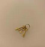 Miniature Nøgler guldfarvede, guldnøgler, nøgler, nøglebundt, nøgleknippe, nøglen til, kærlighed, ny lejlighed, nyt hjem, indflyttergave, biti, ribe, dukkehus, dukkehusting, sætterkasse, ting til, gaveide