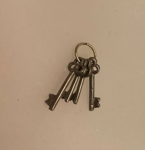 Miniature Nøgler sølvfarvede , Miniature Nøgler guldfarvede, guldnøgler, nøgler, nøglebundt, nøgleknippe, nøglen til, kærlighed, ny lejlighed, nyt hjem, indflyttergave, biti, ribe, dukkehus, dukkehusting, sætterkasse, ting til, gaveide