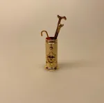 Miniature Messing Paraplyholder , Miniature Paraplystativ af træ, paraply, stok, spadserestok, paraplyholder, paraplystativ, entré, gang, dukkehus, miniature, dukkehusting, dukkehustilbehør, mini, skala, 1:12, butik,