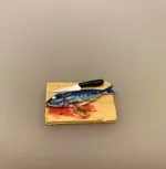 fisk, Miniature Rå Fisk på bræt,Miniature Krabbe,Miniature Fisk Madding, fisk, guldfisk, slørhale, akvarium, havedam, fisketur, lystfisker, fiskestang, gavekort, udstyr, strand, biti, ribe, miniaturer, dukkehus, dukkehusting, dukkehustilbehør, samler, skala, 1:12,