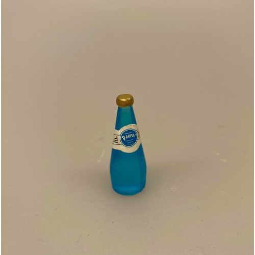 Miniature Fersken Saft, flaske, mini flaske, miniature, drikke, saft, juice, legemad, dukkehus, dukkehusflasker, dukkehustilbehør, nisse, nissetilbehør, biti, 1:12, skala,Miniature Schweppes flaske, sodavand