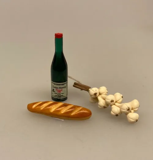 Miniature Hvidløgsranke, grøntsager, grønt, miniaturer, dukkehus, dukkehusting, dukkehustilbehør, dukkehusmad, dukkemad, sættekasse, sætterkasser, 1:12