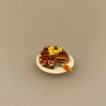 Miniature Lagkage Chokolade, Miniature Lagkage fersken og vafler, lagkage, dukkemad, legemad, mini kager, dukkehusmad, dukkehusting, dukkehustilbehør, miniatyre, miniaturer, sættekasser, sætterkasse, ting til, dekoration, barbie, 1:12,