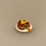 Miniature Lagkage Chokolade, Miniature Lagkage fersken og vafler, lagkage, dukkemad, legemad, mini kager, dukkehusmad, dukkehusting, dukkehustilbehør, miniatyre, miniaturer, sættekasser, sætterkasse, ting til, dekoration, barbie, 1:12,