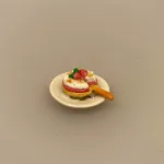 Miniature Lagkage Chokolade, Miniature Lagkage fersken og vafler, lagkage, dukkemad, legemad, mini kager, dukkehusmad, dukkehusting, dukkehustilbehør, miniatyre, miniaturer, sættekasser, sætterkasse, ting til, dekoration, barbie, 1:12,