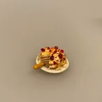 Miniature Lagkage med mandler og cocktailbær, Miniature Lagkage, lagkage, dukkemad, legemad, mini kager, dukkehusmad, dukkehusting, dukkehustilbehør, miniatyre, miniaturer, sættekasser, sætterkasse, ting til, dekoration, barbie, 1:12,