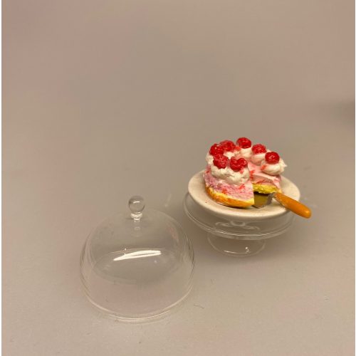 Miniature Lagkage med jordbærskum og flødetoppe , Miniature Kage med flødeskum bær