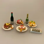 Miniature Lagkage Chokolade, Miniature Lagkage fersken og vafler, lagkage, dukkemad, legemad, mini kager, dukkehusmad, dukkehusting, dukkehustilbehør, miniatyre, miniaturer, sættekasser, sætterkasse, ting til, dekoration, barbie, 1:12,