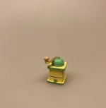 Miniature Kaffemølle Træ gul, kaffe, kaffekværn, hånd, håndkværn, køkken, mini, miniaturer, dukkehus, dukkehusting, dukkekøkken, biti