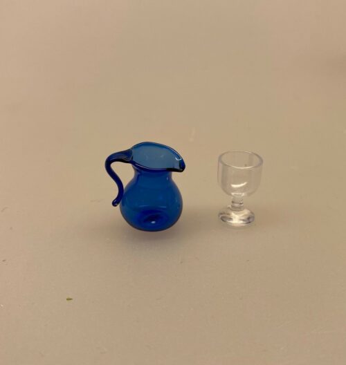 Miniature Blå Glaskande, mundblæst, glas, miniature, dukkehuset
