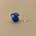 Miniature Blå Glaskande, mundblæst, glas, miniature, dukkehuset