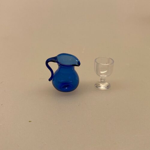 Miniature Blå Glaskande, mundblæst, glas, miniature, dukkehuset