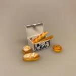 Miniature Brødkasse, brødbox, brødboks, bagværk, kasse, dukkehus