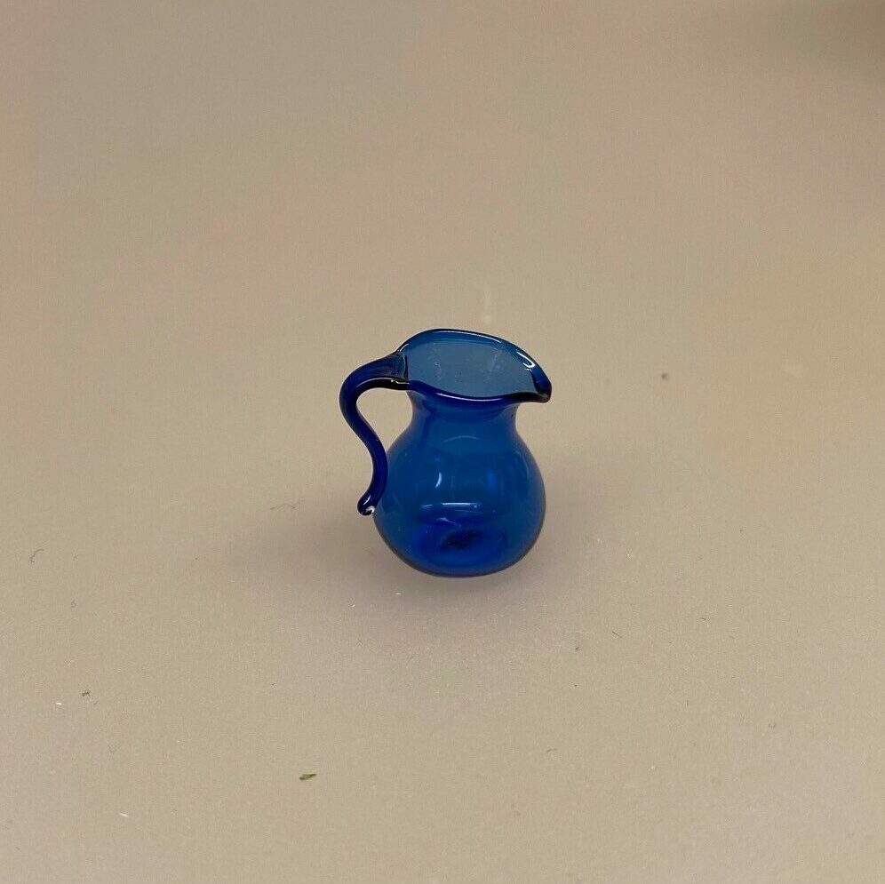 Miniature Blå Glaskande, mundblæst, glas, miniature, dukkehuset,