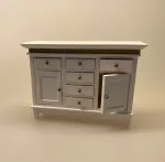 Miniature Hvid Kommode med guldkant