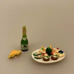 Miniature Fad med Kanapéer, kannape, kanape, hors deuves, reception, bryllups, jubilæum, fødselsdag, sangskjuler, gavekort, mini, minimad, dukke, dukkuhusmad, dukkehus, tilbehør, ting til, sætterkassen, sættekasse ting, 1:12, mini, småt,