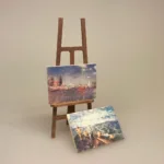 maler, Miniature Staffeli med 2 malerier, kunstnerstaffeli, malerstaffeli, kunstmaler, fritids, armatør, kunst, malerier, maleri, kreativ, gave, gaveide, kunstner artikler