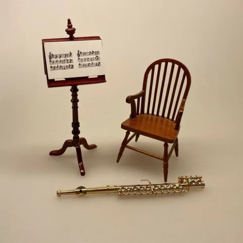 Miniature Messing Blæseinstrument Tværfløjte, Miniature Messing ,Blæseinstrument , fløjte