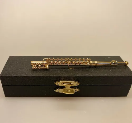 Miniature Messing Blæseinstrument Tværfløjte, Miniature Messing ,Blæseinstrument , fløjte