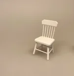 Miniature Pindestol hvid, Miniature Pindestol , stol køkkenstol spisebordsstol, dukkestol, dukkehusmøbler, dukkemøbler, dukkehus, dukkehusting, biti, ribe
