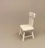 Miniature Pindestol hvid, Miniature Pindestol , stol køkkenstol spisebordsstol, dukkestol, dukkehusmøbler, dukkemøbler, dukkehus, dukkehusting, biti, ribe