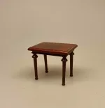 Miniature Sidebord i Valnød , lille, sidebord, lampebord, træbord, dukkehus, dukkehusmøbler, dukkehusting, dukkehustilbehør, dukkehuset, dukkestue, dukkemøbler, biti, ribe