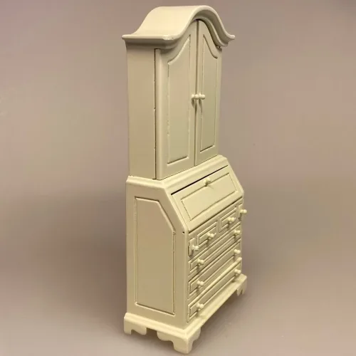 Miniature Chatol cremefarvet, skab, skuffemøbel, stue, dukkestue, dukkehus, dukkemøbler, dukkehusmøbel, biti, ribe, mini