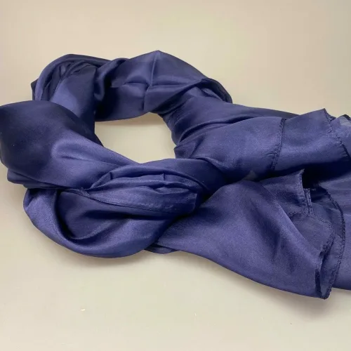 Silketørklæde Pongé 1410 XL - Navy, violblå, blåviolet, marineblå, blåt, silke, ægte, glat, stort, let, stola, over skuldrene, bolero, lækkert, elegant, festtøj, galla, kjole, festtilbehør, festtøj