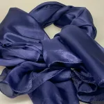 Silketørklæde Pongé 1410 XL - Navy, violblå, blåviolet, marineblå, blåt, silke, ægte, glat, stort, let, stola, over skuldrene, bolero, lækkert, elegant, festtøj, galla, kjole, festtilbehør, festtøj