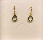 Forgyldte Ørenringe med glatte dråber - Grøn Quartz, ørehængere, dråber, dråbeformede, grønne, øreringere, øreringe, ørenringe, smykker, nyhed, forår, accesseries, champagnefarvede, forgyldte, guldbelagte, sterling sølv, biti, susanne friis bjørner, maanesten, stine a