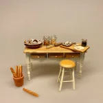 Miniature Bagette, flute, flutes, fransk, picnic, dukkehus, dukkehuset, dukkehusmad, brød, miniaturebrød, bagværk, bager, bagedyst, brødbager, dukkehustilbehør, dukkehusting, nisser, nissedør, nissebo, ting til dukkehuset, ting til nisser, Biti, ribe, dukketing, miniature, miniaturemad,