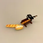 , dukketing, mini, retro, gammel, køkken , dukkekøkken, miniaturer, dukkehus, brødmaskine, brøødskærer, brødskæremaskine, rådvad, raadvad, guillotine, Miniature Brødmaskine