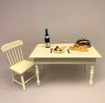 Miniature Frikadeller, frikadeler, kartoffelmos, brun sovs, sauce, brun sauce, kødboller, Ikea, Ikea mad, Ikea restaurant, kjötbullar, potatismos, middagsmad, middagsret, dansk mad, mini mad, miniaturemad, dukkusmad, dukkehus, ting til, sætterkassen, sættekasse, sættekasseting, sætterkasseting, dukkehustilbehør, dukkehusting, legemad, biti, ribe, sangskjuler, symbolsk, gavekort, gaveide, sammen med et gavekort, pengegave, restaurant, færdiguddannet, kok, økonoma,Miniature Spisebord med Skuffe - cremefarvet, flødefarvet, spisebord, dukkehusmøbler, dukkehus, dukkehuset, dukkehustilbehør, dukkehusting, miniature, miniaturer, ting til dukkehus, firkantet, biti, ribe