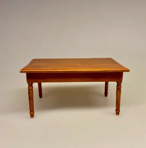 Miniature Spisebord med Skuffe - Brunt,Miniature Spisebord med Skuffe, spisebord, dukkehusmøbler, dukkehus, dukkehuset, dukkehustilbehør, dukkehusting, miniature, miniaturer, ting til dukkehus, firkantet, biti, ribe, gavekort, symbolsk gave, gave, bord i gave, gavekort til møbler,valnød, valnøddebrunt, brun bejdset, brunt bord, spisebord