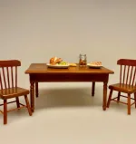 Miniature Spisebord med Skuffe - Brunt,Miniature Spisebord med Skuffe, spisebord, dukkehusmøbler, dukkehus, dukkehuset, dukkehustilbehør, dukkehusting, miniature, miniaturer, ting til dukkehus, firkantet, biti, ribe, gavekort, symbolsk gave, gave, bord i gave, gavekort til møbler,valnød, valnøddebrunt, brun bejdset, brunt bord, spisebord