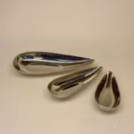 Sæt med 3 dele - Tapas Skåle, tapaz, tapaz, serveringsskåle, gaveide, gave, præsentabel, flot, kvalitet, lækker, jubilæum, fødselsdagsgave, bryllupsgave, snacks, chips, dip, slikskåle, guf, oliven, lækkerier, stål, stålskåle, organiske, organisk form, formgivning, dansk design, design ting, interiør, Moebe, cool, elegant, sølv, biti, ribe