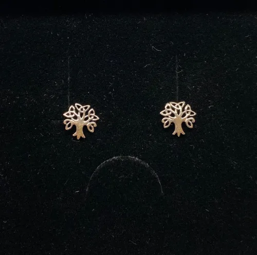 Vikingeøreringe Sølvørestikkere - Yggdrasil Keltisk. livets træ, livtræet, generationerne, slægt skal følge slægters gang, magisk tre, tallet tre, keltisk, evighedsflet, evigheden, vikinger, vikingerne, vikingetiden, vikingesmykker, kopi, fund, vikingefund, museumssmykker, museums smykker, sølv, ægte sølv, sterling sølv, nikkelfri, små, fine, symbolske, symbolik, livskraft, energi, historiske, smykker, nordiske, smykker, nordisk, mytologi, aserne, asatro, biti, Ribe