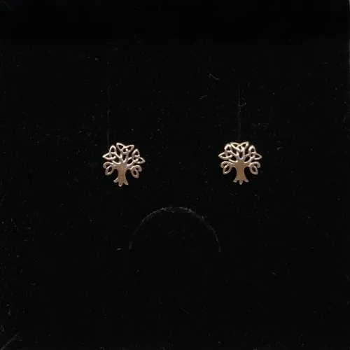 Vikingeøreringe Sølvørestikkere - Yggdrasil Keltisk. livets træ, livtræet, generationerne, slægt skal følge slægters gang, magisk tre, tallet tre, keltisk, evighedsflet, evigheden, vikinger, vikingerne, vikingetiden, vikingesmykker, kopi, fund, vikingefund, museumssmykker, museums smykker, sølv, ægte sølv, sterling sølv, nikkelfri, små, fine, symbolske, symbolik, livskraft, energi, historiske, smykker, nordiske, smykker, nordisk, mytologi, aserne, asatro, biti, Ribe