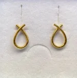 Ørestikkere Børstet Guld - Lille, sløjfe, bow, loop, øretikker, stud, dråber, børstet guld, mat guld, Marianne Dulong, Susanne Friis Bjørner, elegante, øreringe, ørehængere, til vedhæng, flotte, billige, lækre, flot finish, cool, galla, fest øreringe, ørenringe, guld øreringe, Stine A, Pernille Corydon, Enamel, Maanesten, tilbud,