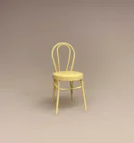 Miniature Metal Stol - Creme, flødefarvet, caféstol, konditori, dukkehus, dukkehusting, dukkemøbler, dukkehusmøbler, dukkestue, dukkehuse, ting til, miniaturer, skala 1/12, 1:12, biti, ribe, små ting, sætterkasse, symbolsk, sangskjuler,