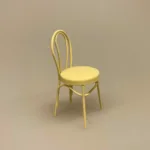 Miniature Metal Stol - Creme, flødefarvet, caféstol, konditori, dukkehus, dukkehusting, dukkemøbler, dukkehusmøbler, dukkestue, dukkehuse, ting til, miniaturer, skala 1/12, 1:12, biti, ribe, små ting, sætterkasse, symbolsk, sangskjuler,