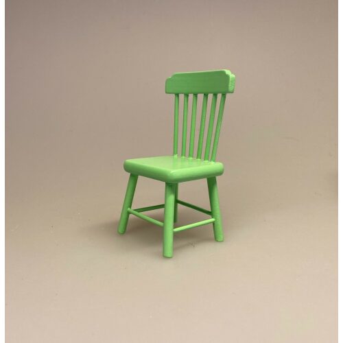 Miniature Pindestol Lysegrøn, Miniature Pindestol, stol køkkenstol spisebordsstol, dukkestol, dukkehusmøbler, dukkemøbler, dukkehus, dukkehusting, biti, ribe