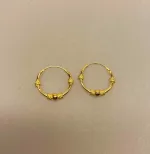 Creoler - Ø 14 mm øreringe forgyldt sølv med kugle og 4 x snoning, Creoler - øreringe, susanne friis bjørner, maanesten, stine a, guld, ægte, guldhoops, hoops, creoler, runde, enamel, runde ringe, runde øreringe, guldbelagte, sterling sølv, biti, ribe, kvalitet, smukke, cool, nyheder, nye, billige, smarte